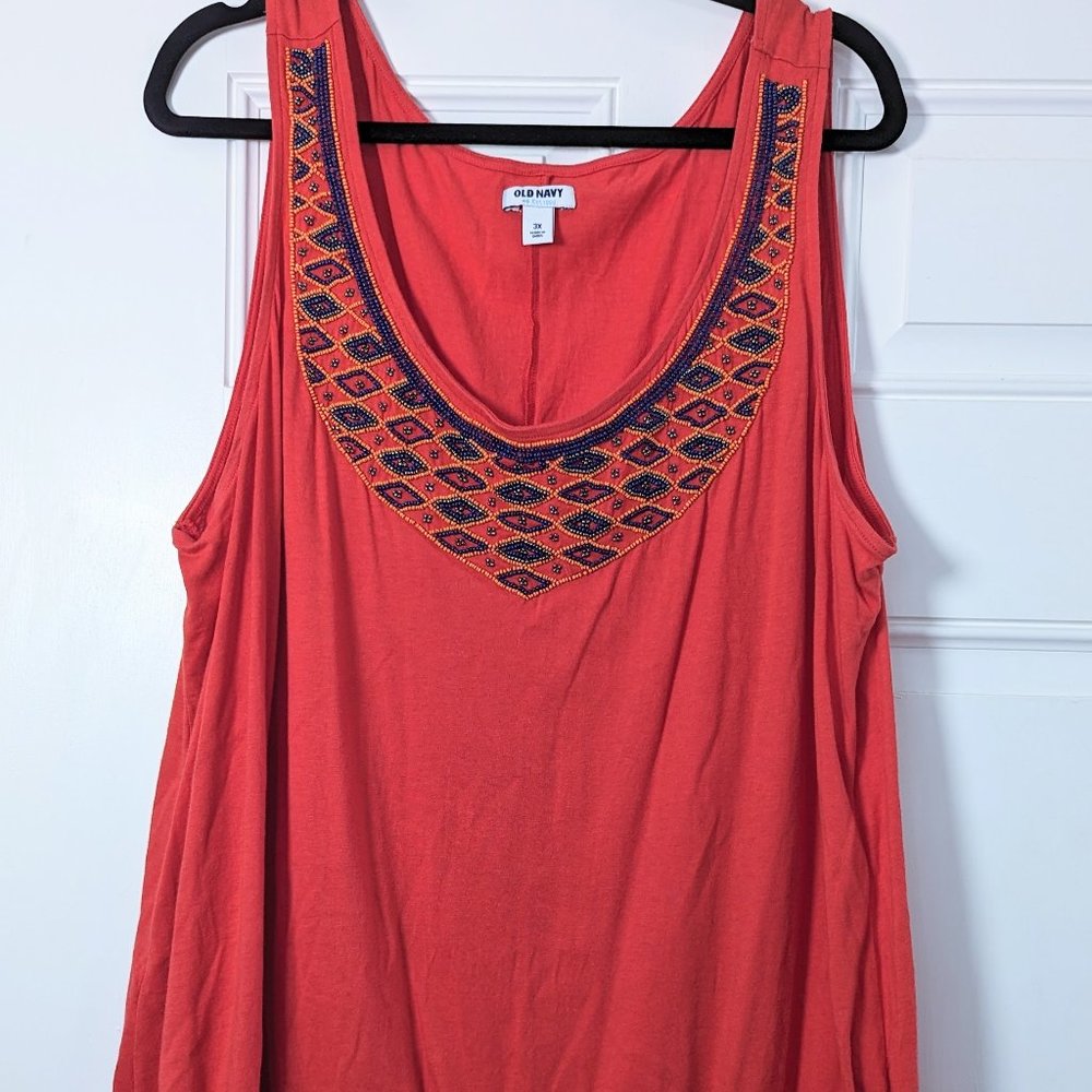 Old Navy Beaded Orange Tank Top
